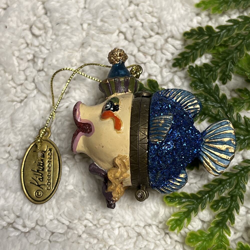 KATHERINE’S Collection KISSING FISH Christmas Ornament Hinged Trinket Box